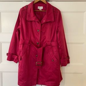 Charles Klein Ladies Single ButtonTrench Coat, Single Button Front. XL